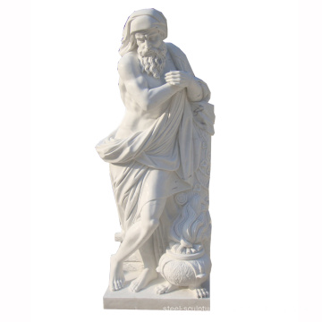 Western style hand carved white marble stone sculpture